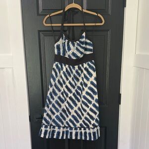Maeve Anthropologie Navy and Cream Dress